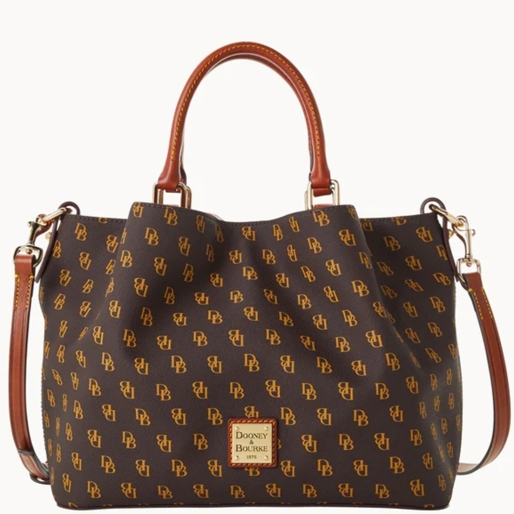 Dooney & Bourke Brown and Tan Logo Tote